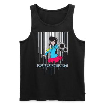 Anime Style Girl Power Geschenkidee - Männer Premium Bio Tank Top - Schwarz - Vorne - AI Model Male 178 light (178cm)