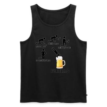 Montag bis Freitag Bier saufen Malle Alkohol Shirt - Männer Premium Bio Tank Top - Schwarz - Vorne - AI Model Male 178 light (178cm)