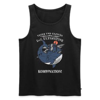 Vater und Kapitän: Die ultimative Kombination! - Männer Premium Bio Tank Top - Schwarz - Vorne - Michal (187cm)