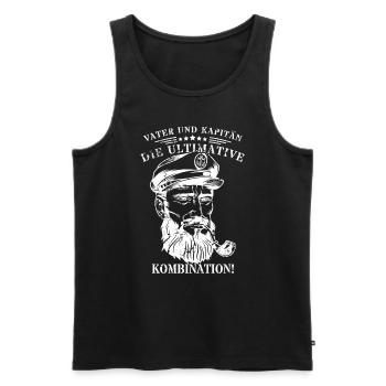 Vater und Kapitän: Die ultimative Kombination! - Männer Premium Bio Tank Top - Schwarz - Vorne - Michal (187cm)