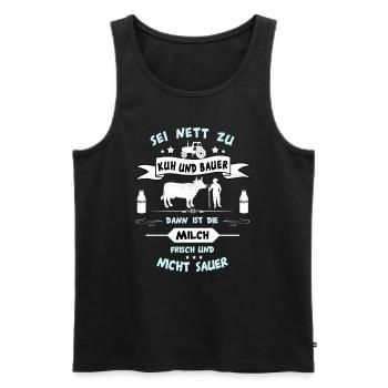 Bauer Landwirt - Männer Premium Bio Tank Top - Schwarz - Vorne - Michal (187cm)