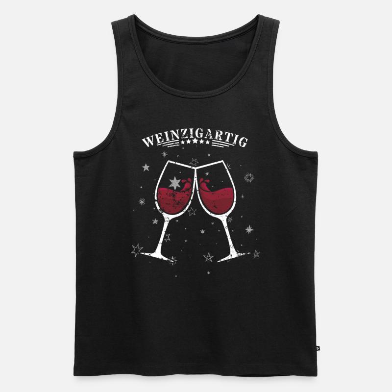 Weinzigartig - Männer Premium Bio Tank Top - Schwarz