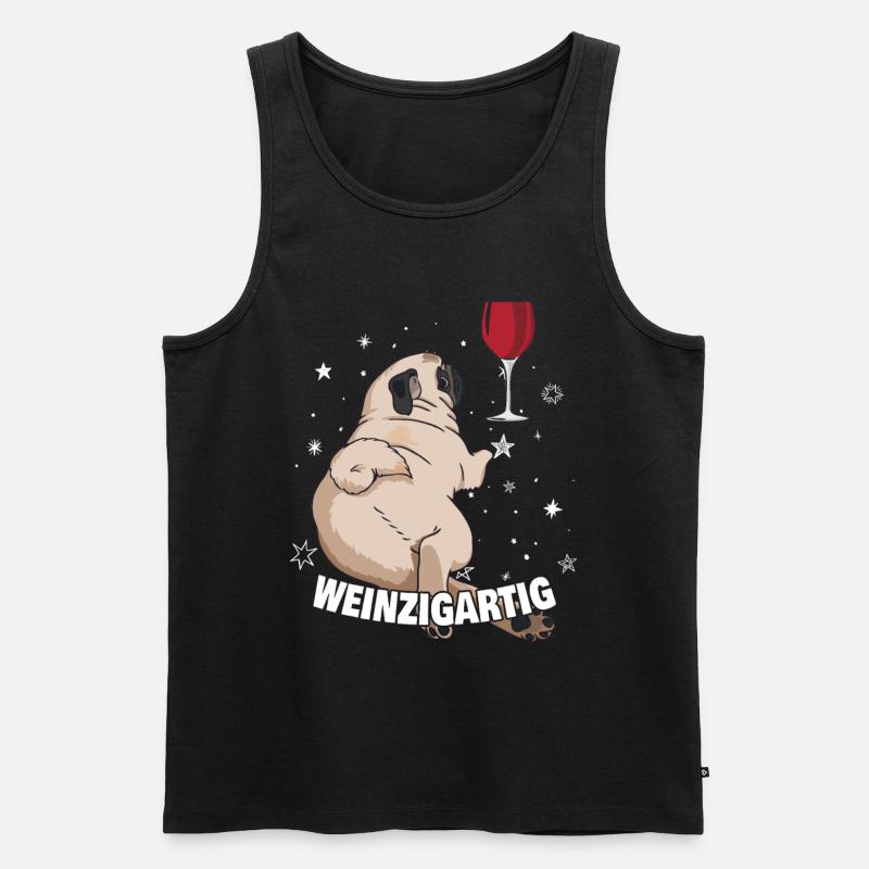 Weinzigartig - Männer Premium Bio Tank Top - Schwarz
