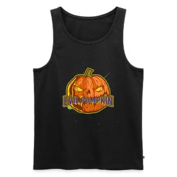 EVIL Pumpkin T-shirt *Halloween* - Männer Premium Bio Tank Top - Schwarz - Vorne - Michal (187cm)