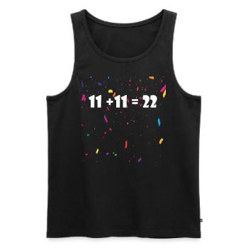 11 + 11 = 22 HELAU! *Karneval* Design - Männer Premium Bio Tank Top - Schwarz - Vorne - Michal (187cm)