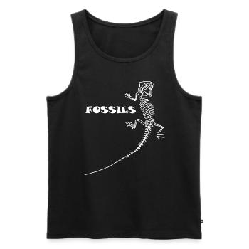 Dinosaurs, fossils, paleontologist, - Men's Premium Organic Tank Top - black - Front - AI Model Male 178 light (178cm)