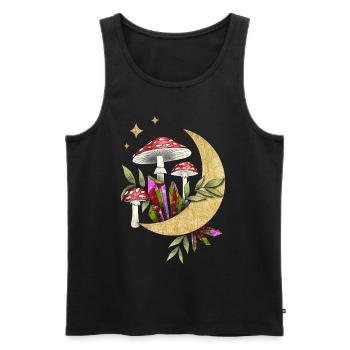 Champignons au clair de lune - Débardeur bio Premium Homme - noir - Devant - Michal (187cm)