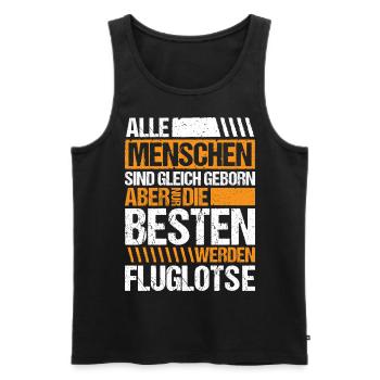 Fluglotse Fluglotsin Fliegen - Männer Premium Bio Tank Top - Schwarz - Vorne - Michal (187cm)