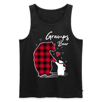 Gramps Ours - Débardeur bio Premium Homme - noir - Devant - AI Model Male 178 light (178cm)