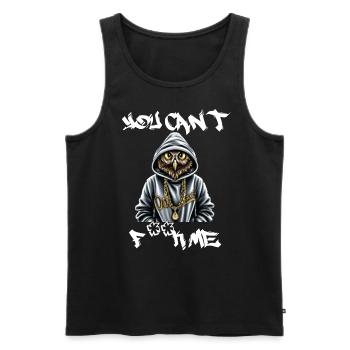 Eule - Männer Premium Bio Tank Top - Schwarz - Vorne - AI Model Male 178 light (178cm)