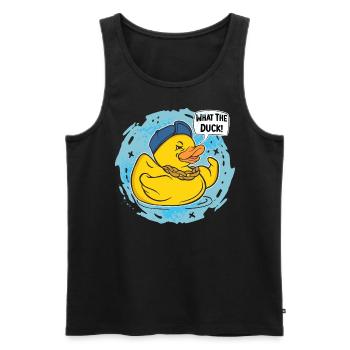 What The Duck? Coole Hip Hopper Gummiente - Männer Premium Bio Tank Top - Schwarz - Vorne - Michal (187cm)
