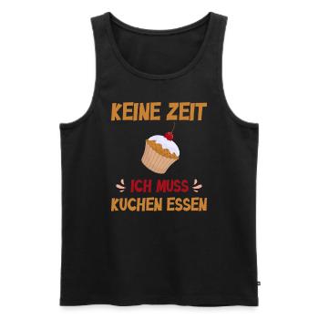 Keine Zeit ich muss Kuchen essen - Männer Premium Bio Tank Top - Schwarz - Vorne - Michal (187cm)
