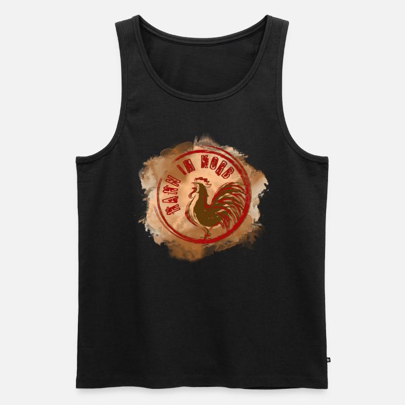 Hahn im Korb - Männer Premium Bio Tank Top - Schwarz