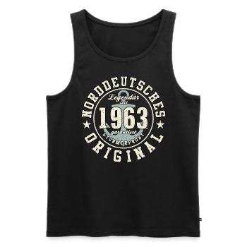 60. Geburtstag Norddeutsches Original geboren 1963 - Männer Premium Bio Tank Top - Schwarz - Vorne - Michal (187cm)