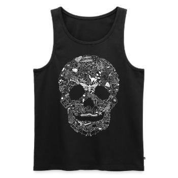 Gothique Skull Goth Style Dark Heavy Metal WGT - Débardeur bio Premium Homme - noir - Devant - AI Model Male 178 light (178cm)