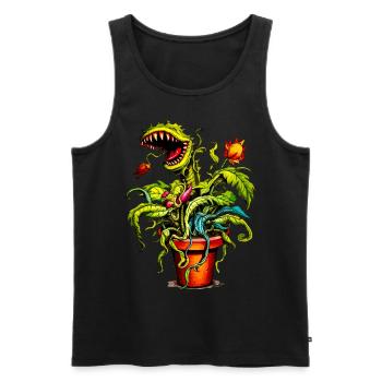 Plante carnivore - Débardeur bio Premium Homme - noir - Devant - AI Model Male 178 light (178cm)