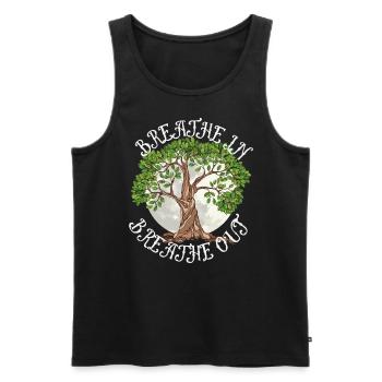 Breath in - Männer Premium Bio Tank Top - Schwarz - Vorne - AI Model Male 178 light (178cm)