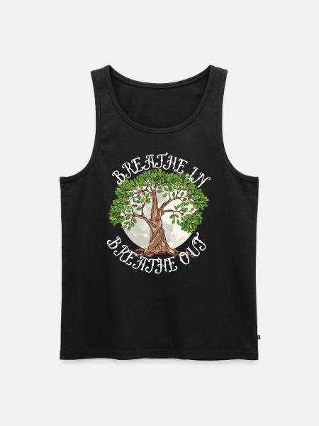 Breath in - Männer Premium Bio Tank Top - Schwarz
