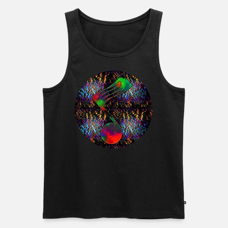 Musiknote - "ONE" - Männer Premium Bio Tank Top - Schwarz