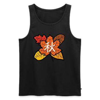 Autumn in Japanese - Men's Premium Organic Tank Top - black - Front - Michal (187cm)