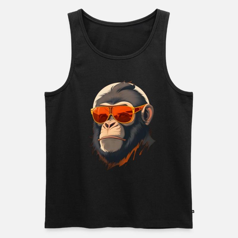Cooler Affe mit Sonnenbrille - Männer Premium Bio Tank Top - undefined