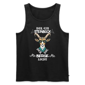 Nur ein Steinbock der die Berge liebt Sternzeichen - Männer Premium Bio Tank Top - Schwarz - Vorne - Michal (187cm)