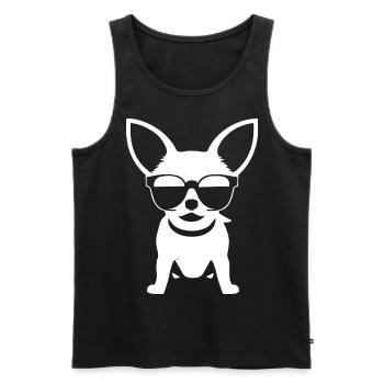 Chihuahua drôle portant des lunettes de soleil Chihuahuas - Débardeur bio Premium Homme - noir - Devant - Michal (187cm)