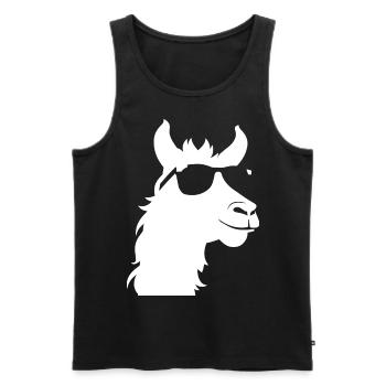 Funny Llama Wearing Sunglasses Cool Llamas - Men's Premium Organic Tank Top - black - Front - Michal (187cm)