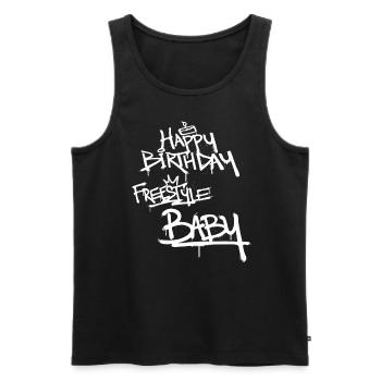 Happy Birthday Freestyle Baby Graffiti Schrift - Männer Premium Bio Tank Top - Schwarz - Vorne - Michal (187cm)