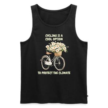 Radfahren ist eine coole Option, um das Klima zu schützen - Männer Premium Bio Tank Top - Schwarz - Vorne - Michal (187cm)