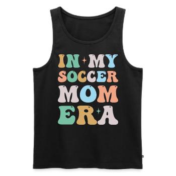 In My Soccer Mom Era Groovy Retro - Men's Premium Organic Tank Top - black - Front - Michal (187cm)