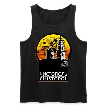 Chistopol - Tatarstan - Men's Premium Organic Tank Top - black - Front - AI Model Male 178 light (178cm)