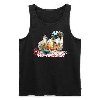 Love Los Angeles Graffiti L.A. Urlaubsmotiv - Männer Premium Bio Tank Top - Schwarz - Vorne - Michal (187cm)