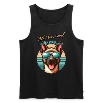 Der Hund Malinois, Ich bin Cool - Männer Premium Bio Tank Top - Schwarz - Vorne - Michal (187cm)
