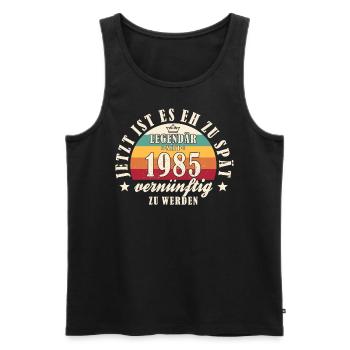 40. Geburtstag Legendär seit 1985 Männer Geschenk - Männer Premium Bio Tank Top - Schwarz - Vorne - Michal (187cm)
