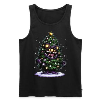 Christmas Tree Monster - Men's Premium Organic Tank Top - black - Front - Michal (187cm)
