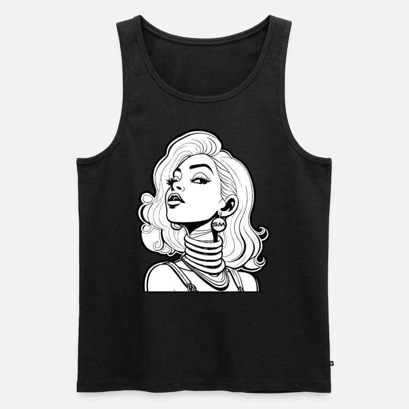 Grafik Motiv "Comic Gesicht" - Männer Premium Bio Tank Top - Schwarz