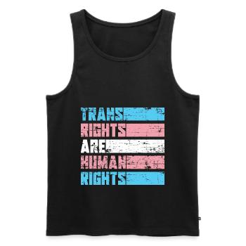 Trans Human Rights LGBT Transgender - Men's Premium Organic Tank Top - black - Front - AI Model Male 178 light (178cm)