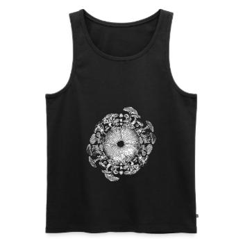 Pilz Iris Mykologie Sporendruck - Männer Premium Bio Tank Top - Schwarz - Vorne - AI Model Male 178 light (178cm)