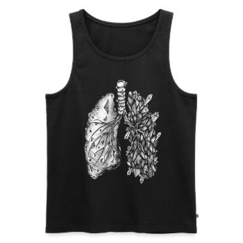 Black and White Crystal Lung - Men's Premium Organic Tank Top - black - Front - AI Model Male 178 light (178cm)