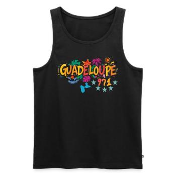 Map of Guadeloupe 971 - souvenir gift idea - Men's Premium Organic Tank Top - black - Front - AI Model Male 178 light (178cm)