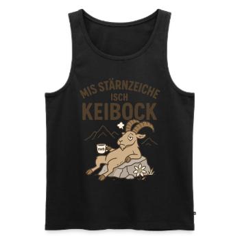 Kein Bock Lustiger Schweizer Spruch mit Steinbock - Männer Premium Bio Tank Top - Schwarz - Vorne - Michal (187cm)