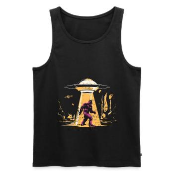 OVNI Alien Bigfoot - Débardeur bio Premium Homme - noir - Devant - Michal (187cm)