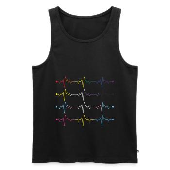 Herzschlag Pansexuell Transgender Nicht Binär LGBT - Männer Premium Bio Tank Top - Schwarz - Vorne - AI Model Male 178 light (178cm)
