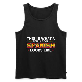 Spanische Flagge Spanische Wurzeln Geschenk - Männer Premium Bio Tank Top - Schwarz - Vorne - AI Model Male 178 light (178cm)