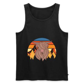 Highland cattle gift Scottish Highland cattle - Men's Premium Organic Tank Top - black - Front - AI Model Male 178 light (178cm)