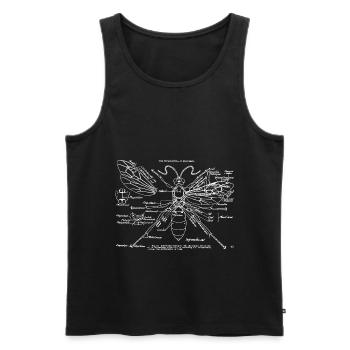 Illustration d’abeille vintage, Graphique d’entomologie - Débardeur bio Premium Homme - noir - Devant - Michal (187cm)