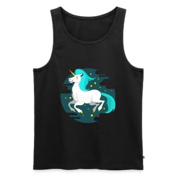 Étoiles de cheval licorne blague peluche paillettes - Débardeur bio Premium Homme - noir - Devant - Michal (187cm)