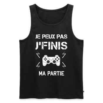 t shirt geek drôle - Débardeur bio Premium Homme - noir - Devant - AI Model Male 178 light (178cm)