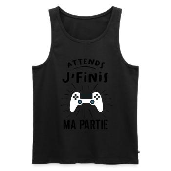 t shirt console de jeu - Débardeur bio Premium Homme - noir - Devant - AI Model Male 178 light (178cm)